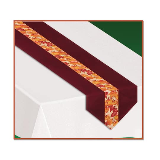 Beistle 12" x 6ft. Autumn Leaves Fabric Table Runner